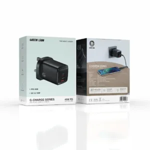 Green Lion Wall Charger PD+QC signal channel 45W  - Black