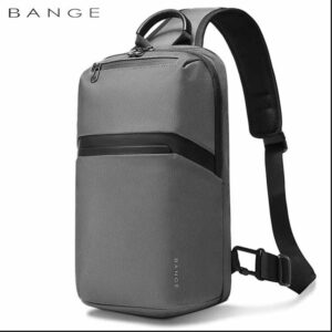 BANGE Multi functional Men's Oxford Crossbody Bag Anti-theft Shoulder Bags Short Trip Messenger USB Charging Chest Bag Pack - Grey