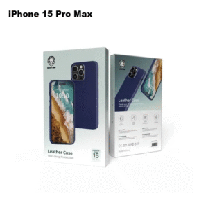 Green Lion Leather Case for iPhone 15 Pro Max - Blue