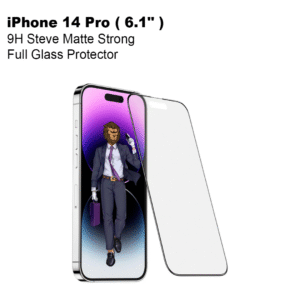 Green Lion 9H Steve Matte Strong Full Glass Protector for iPhone 14 Pro ( 6.1" ) - Black Edge /Clear