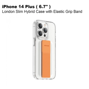Green London Slim Hybrid Case with Elastic Grip Band for iPhone 14 Plus ( 6.7" ) - Orang