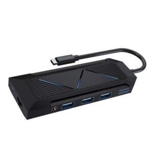 Porodo Gaming RGB 9 in 1 USB-C Hub Gamer's Edition PD 100W - Black